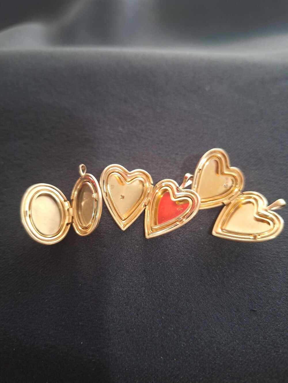 Vintage Black Hills Gold GF 3 Locket Bundle No Chain - Picture 7 of 11